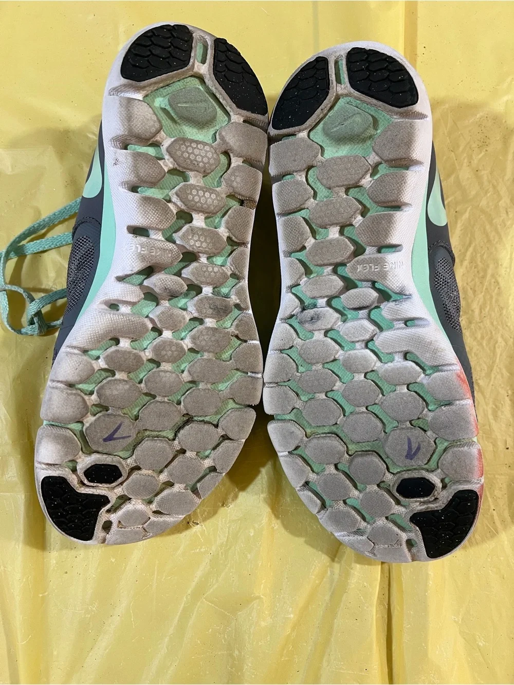 Nike Women’s Gray Athletic Sneakers with Mint Laces